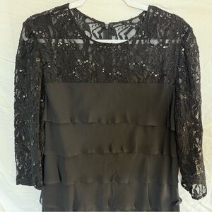 Alex Evenings Black Lace Sequin dress